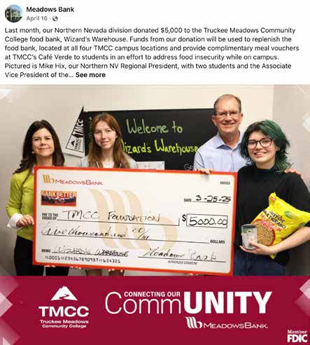 Meadows Bank CommUNITY TMCC food bank donation post excerpt